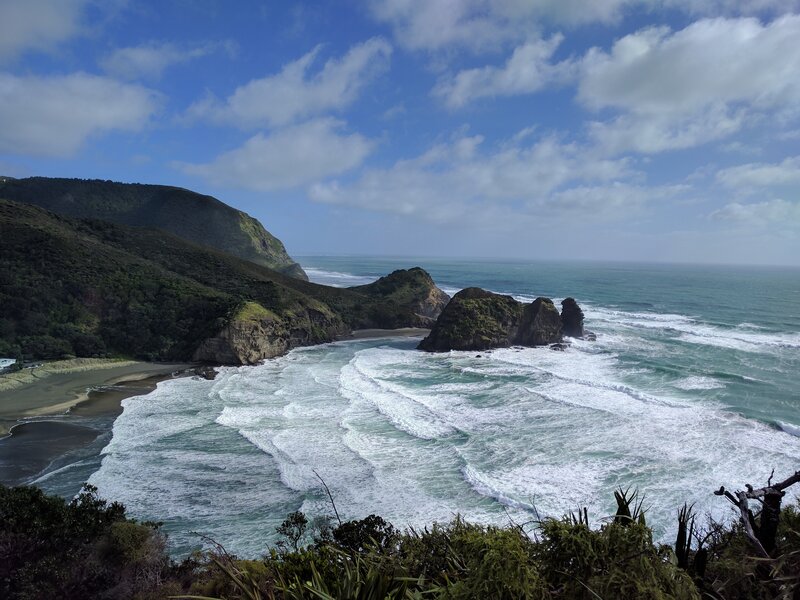 Coastal Cliffs and Ocean — Blue, Dramatic, Afternoon, Photograph, Waves, Beach