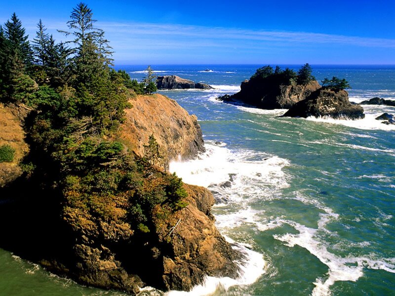 Coastal Cliffs and Ocean — Blue, Dramatic