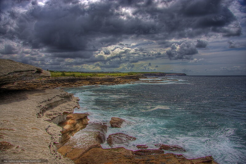 Coastal Cliffs and Ocean — Gray, Dramatic, Afternoon