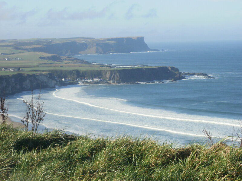 Coastal Cliffs and Ocean — Green, Serene, Afternoon