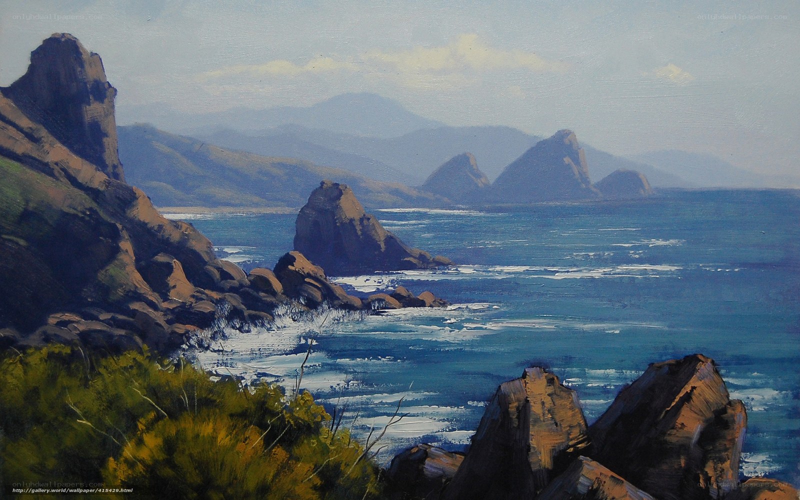 Coastal cliffs and ocean view