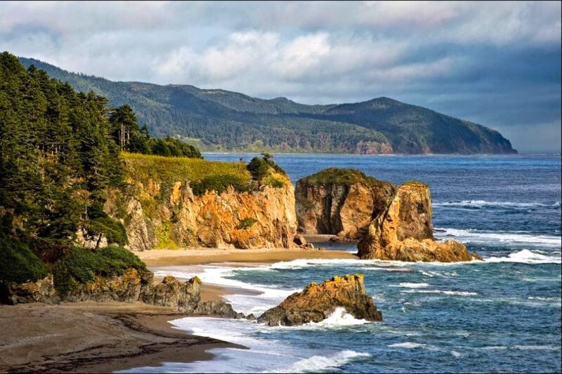 coastal cliffs and ocean waves