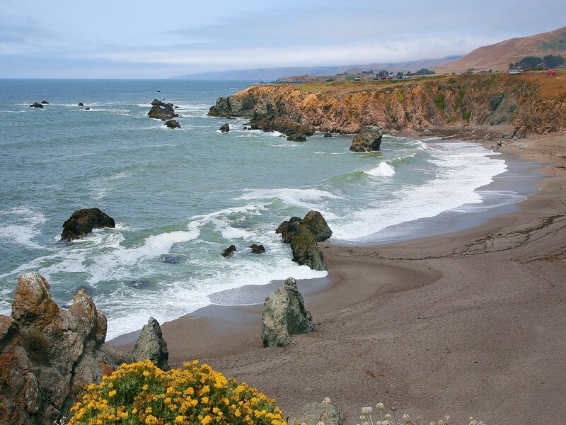 coastal cliffs and rocky beach
