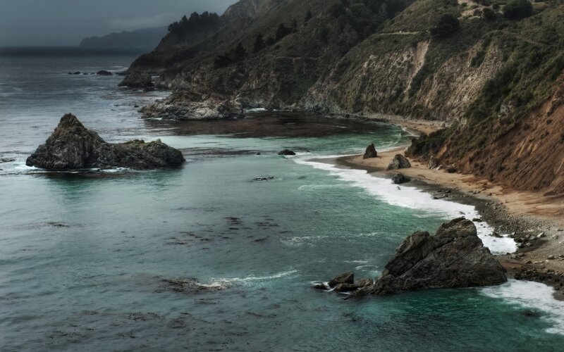coastal cliffs and rocky cove
