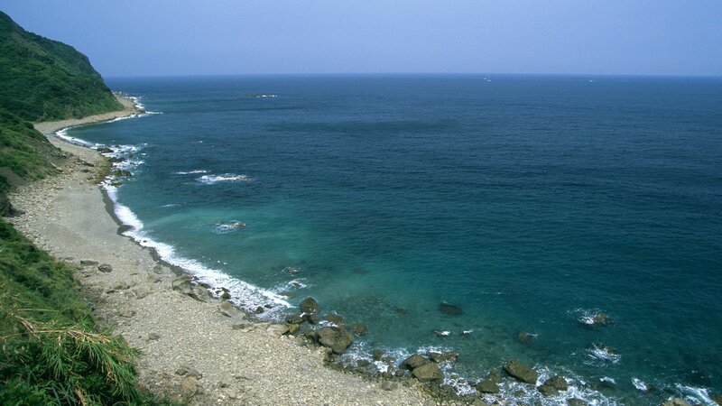 coastal cliffs and rocky shore