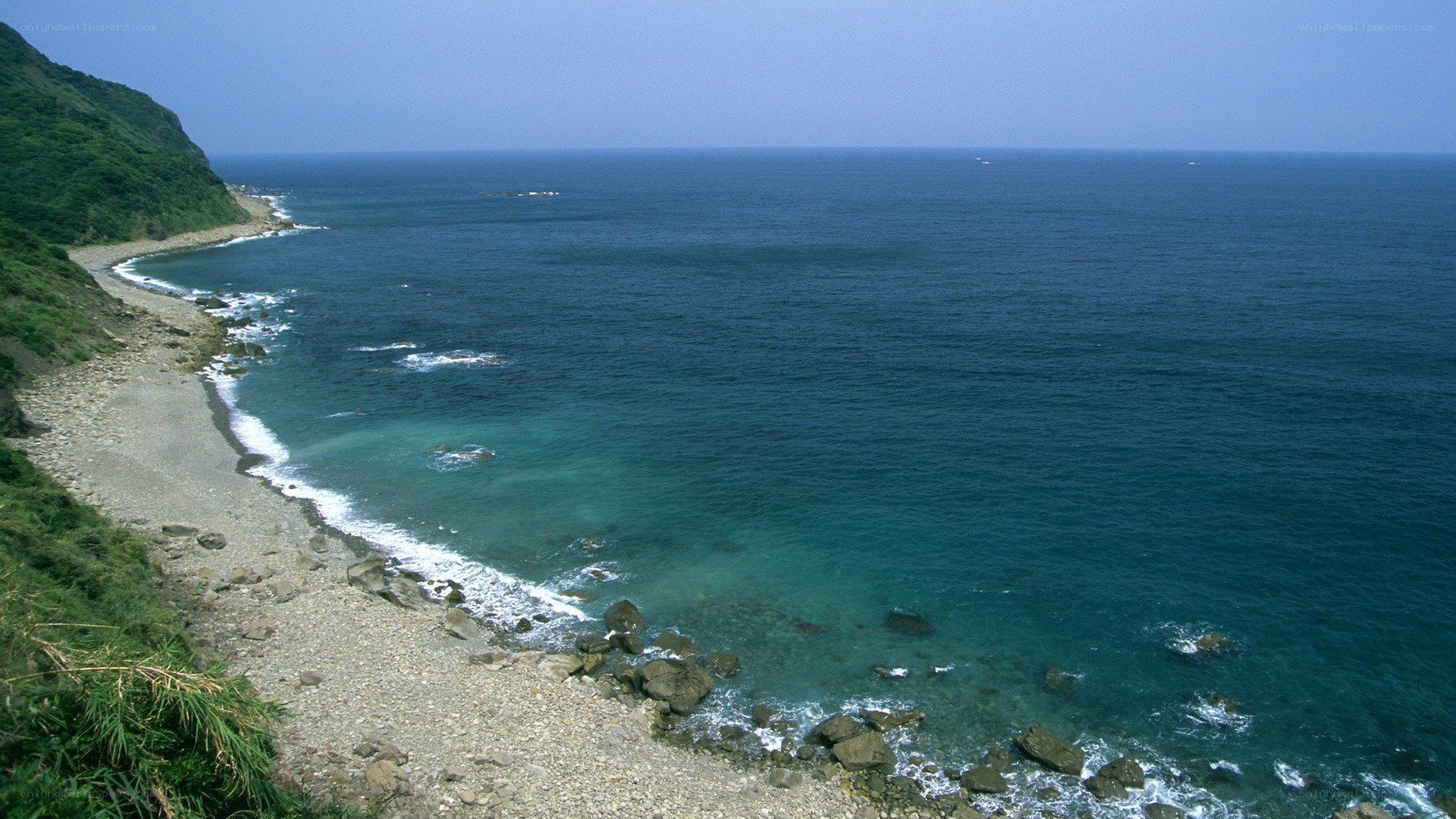 coastal cliffs and rocky shore