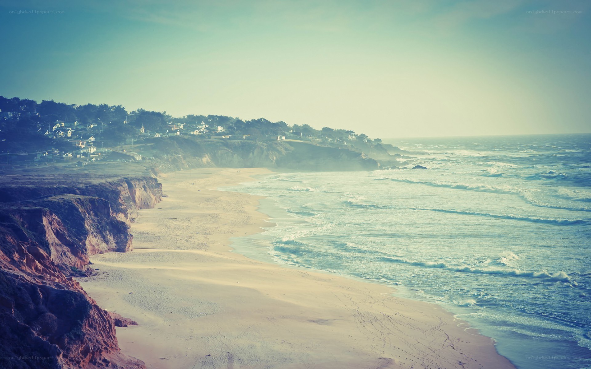 coastal cliffs and sandy beach