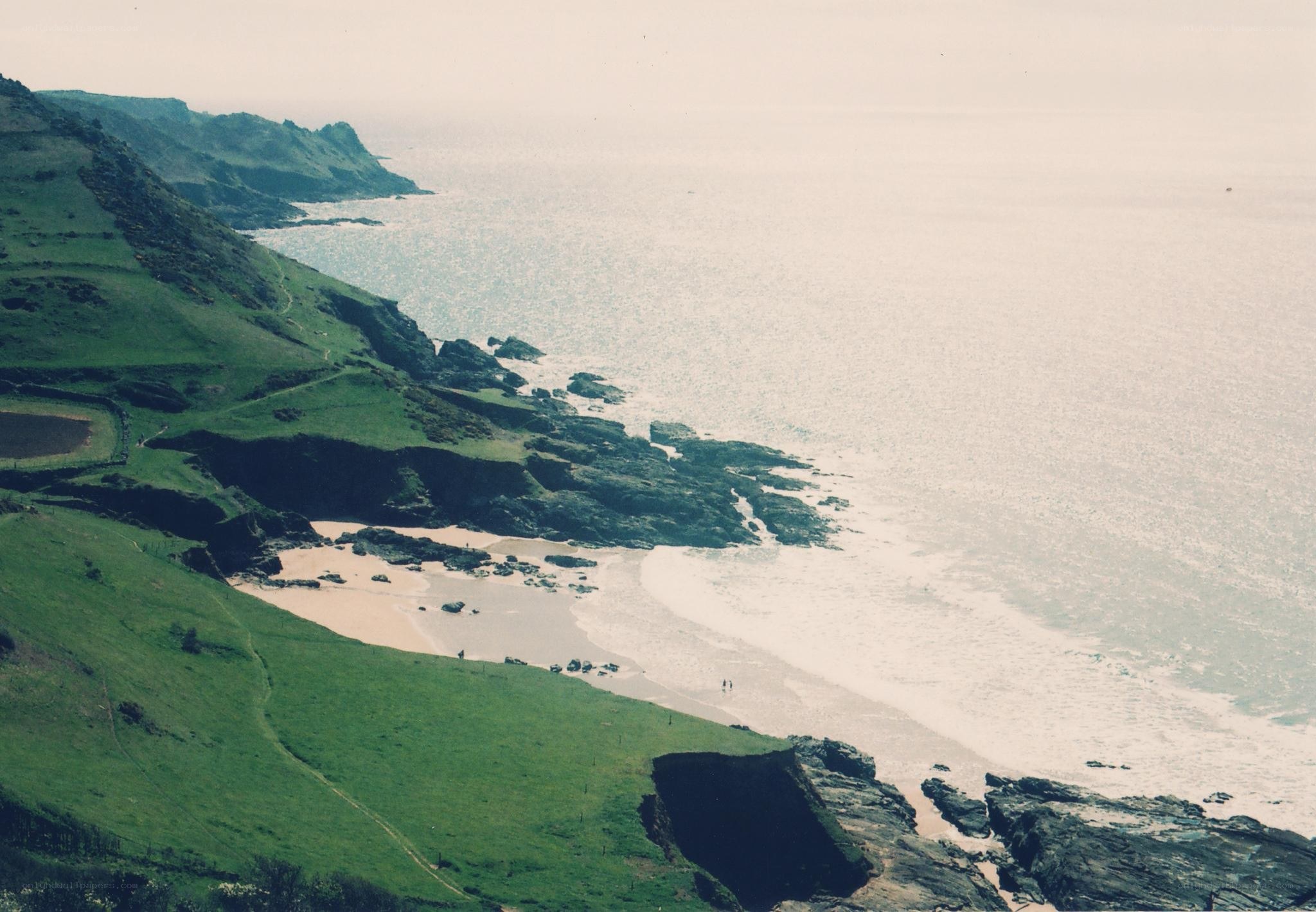 coastal cliffs and sandy beach