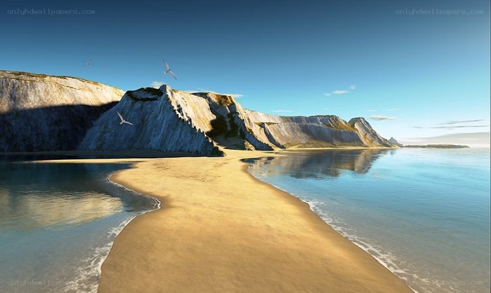 coastal cliffs and sandy beach