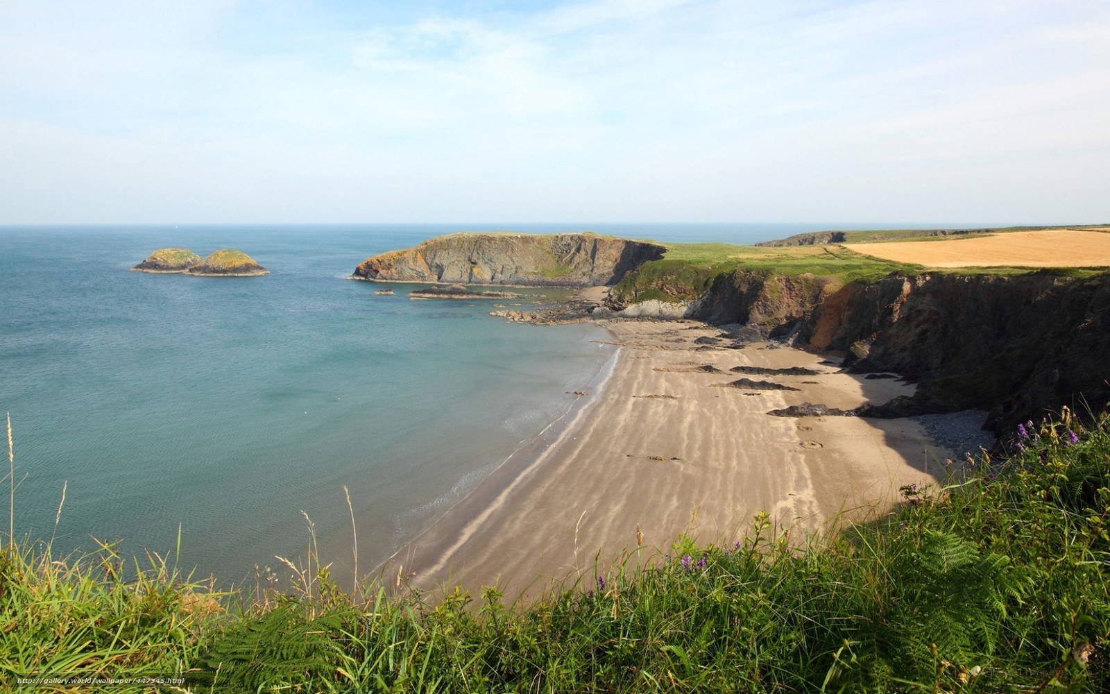 coastal cliffs and sandy beach