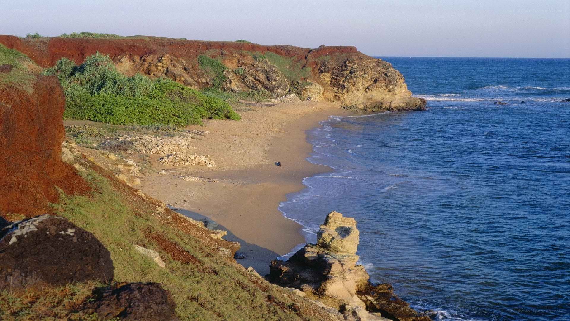 coastal cliffs and sandy beach