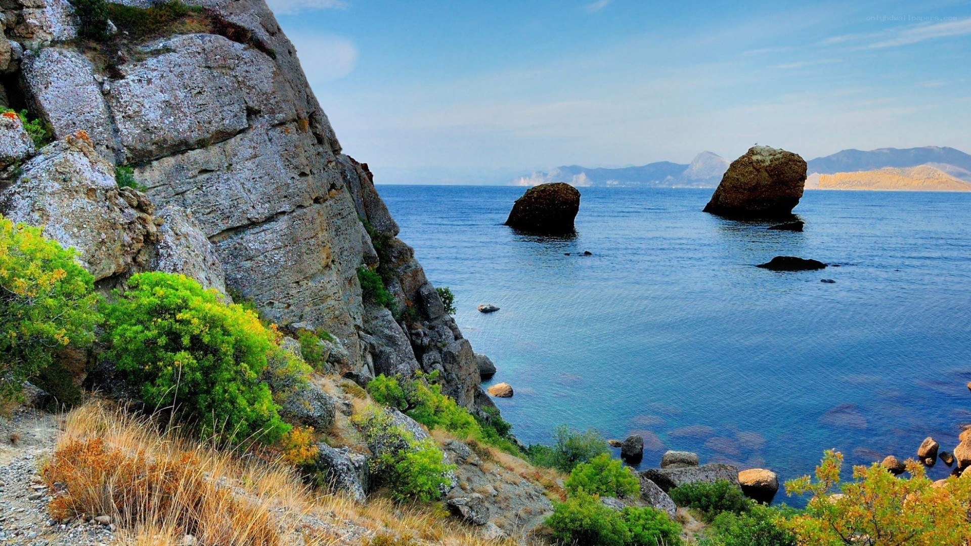 coastal cliffs and sea rocks