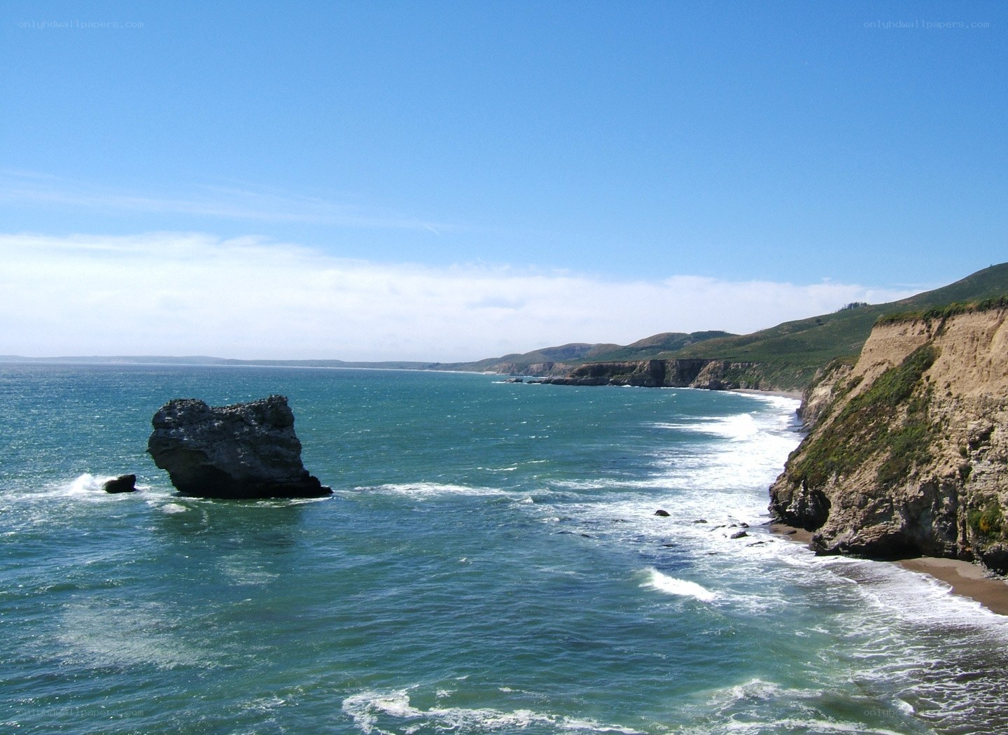 coastal cliffs and sea stack