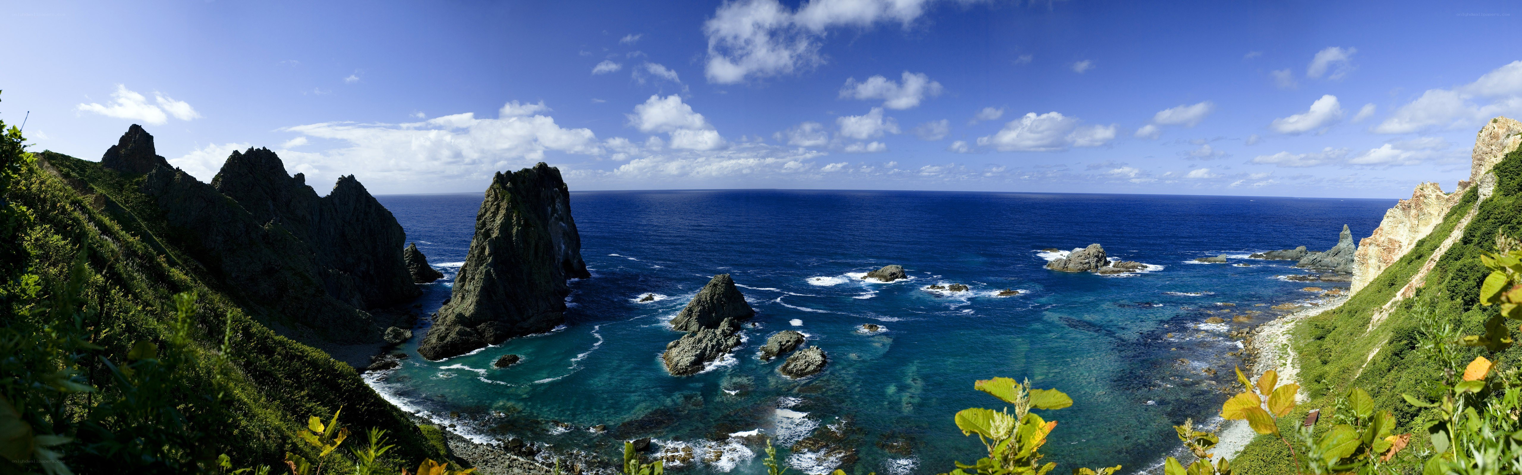 coastal cliffs and sea stacks