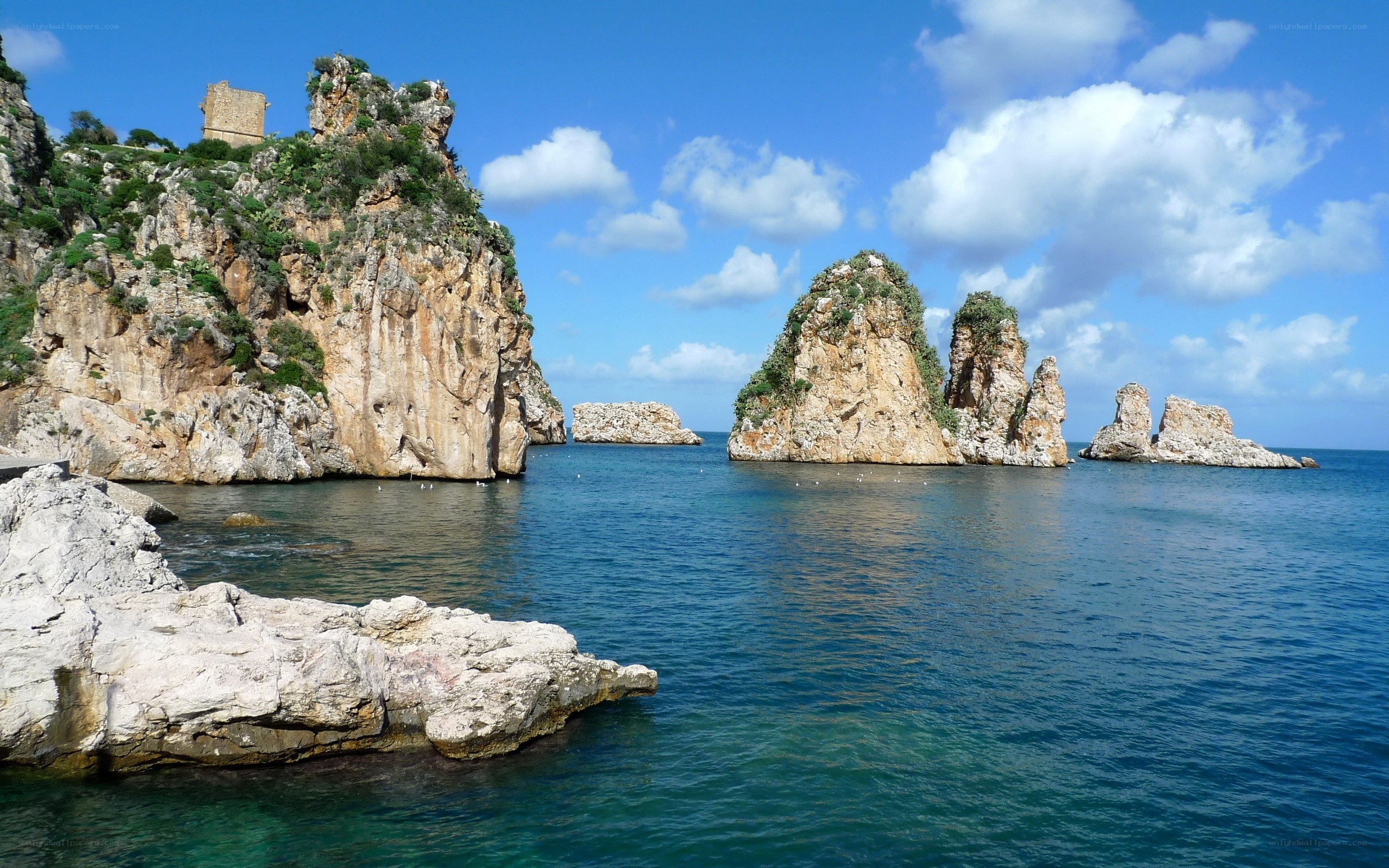 coastal cliffs and sea stacks