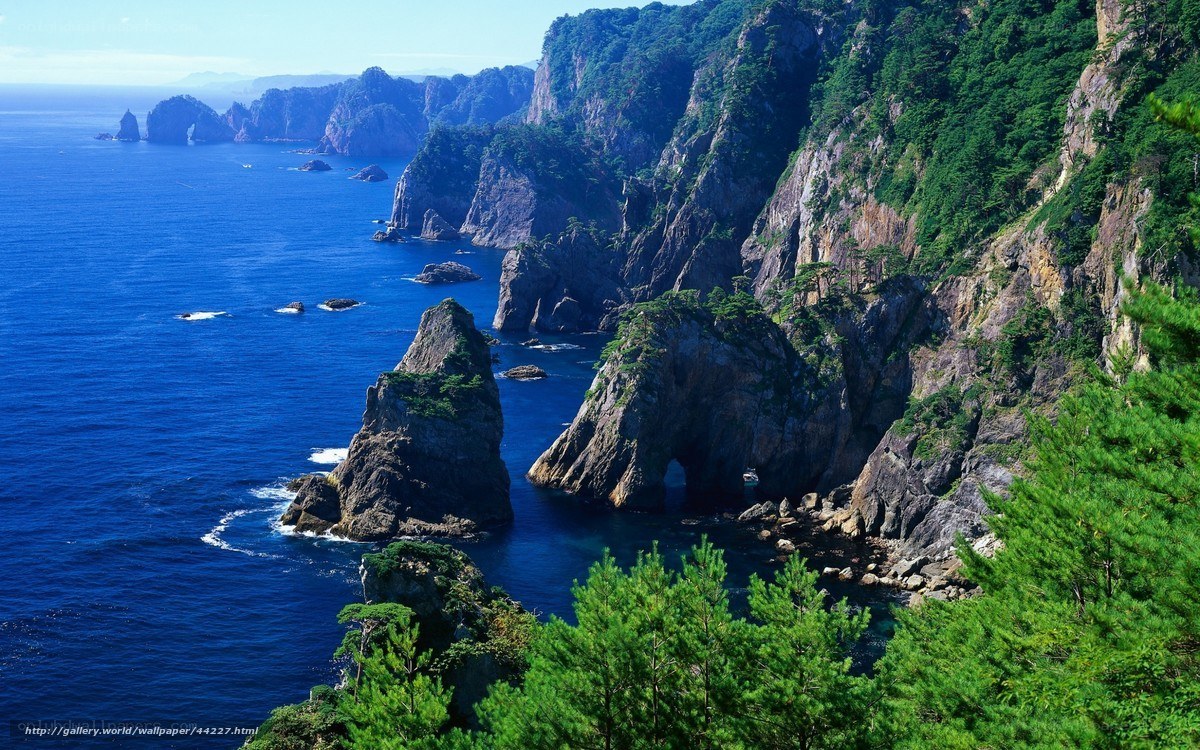 coastal cliffs and sea stacks