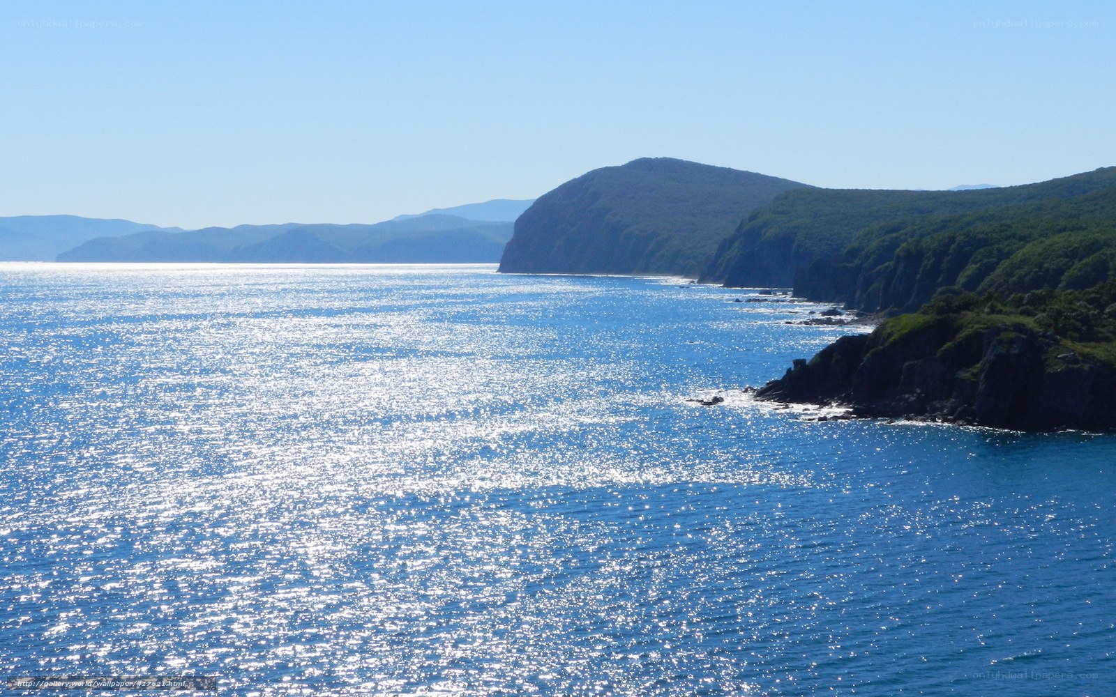 coastal cliffs and sparkling sea