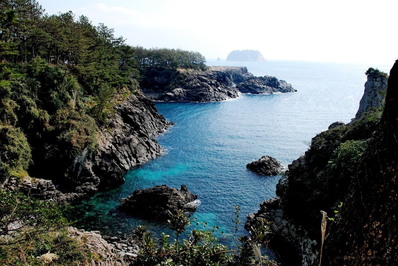 coastal cliffs and turquoise bay