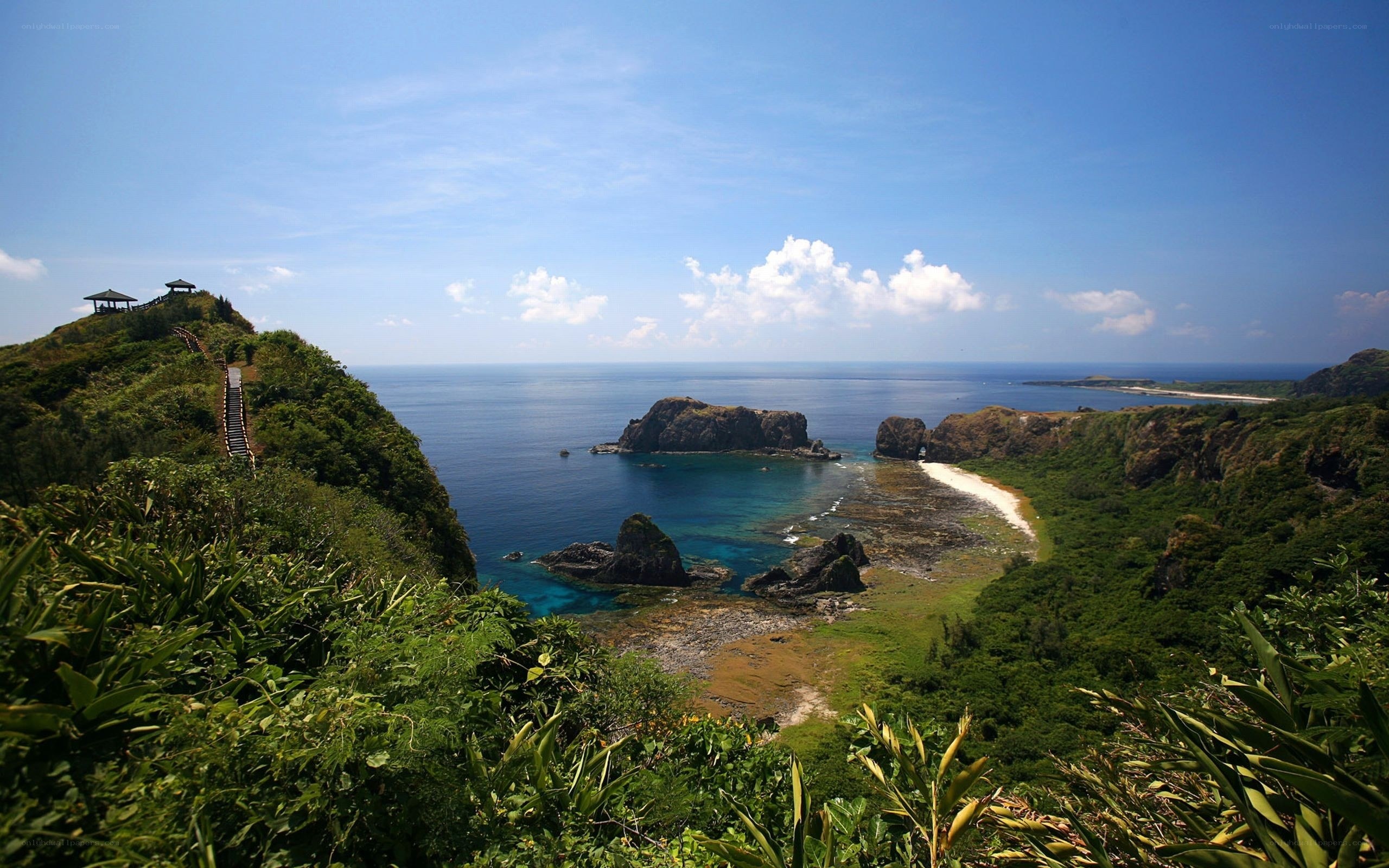 coastal cliffs and turquoise bay