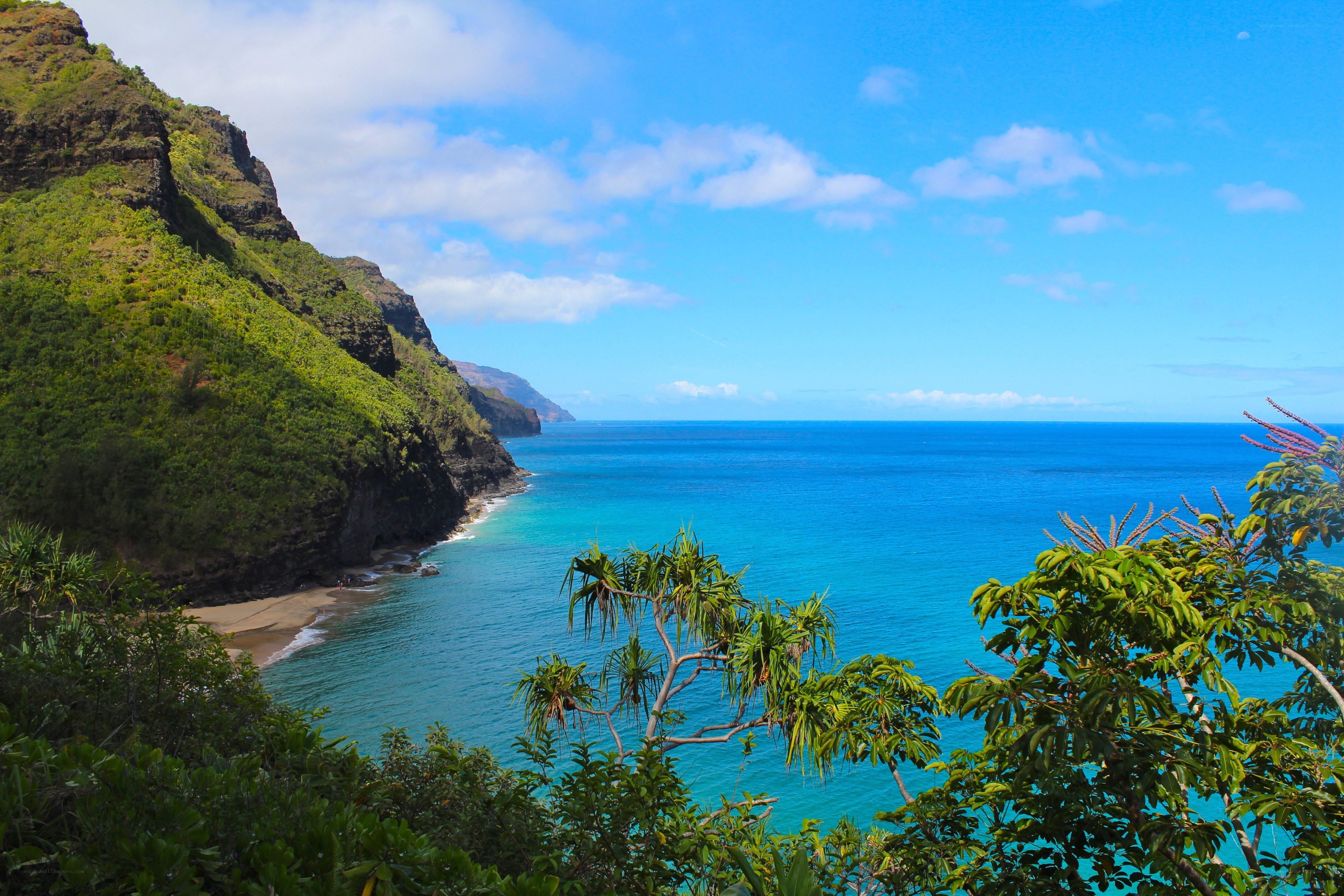 Coastal cliffs and turquoise ocean