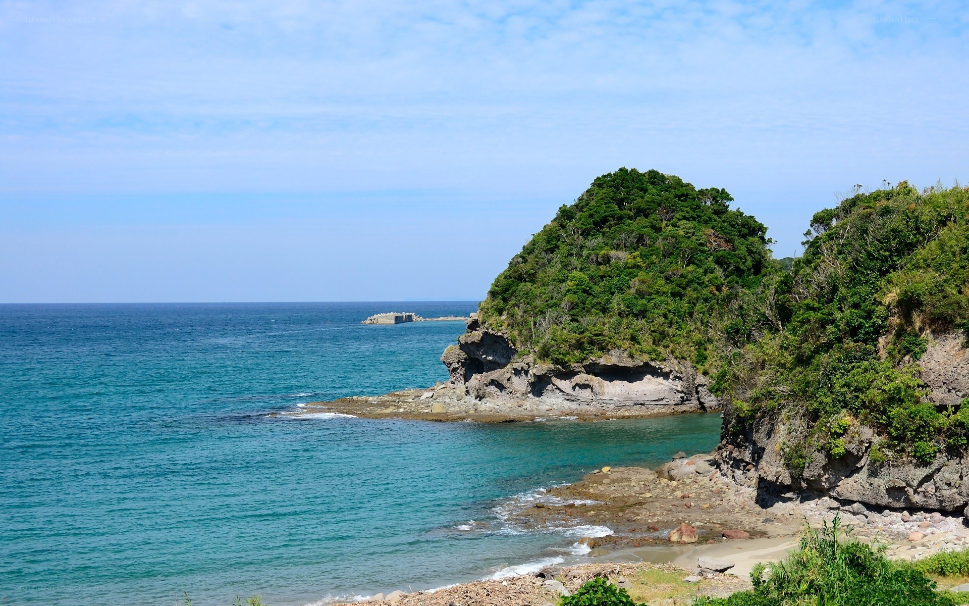 coastal cliffs and turquoise sea