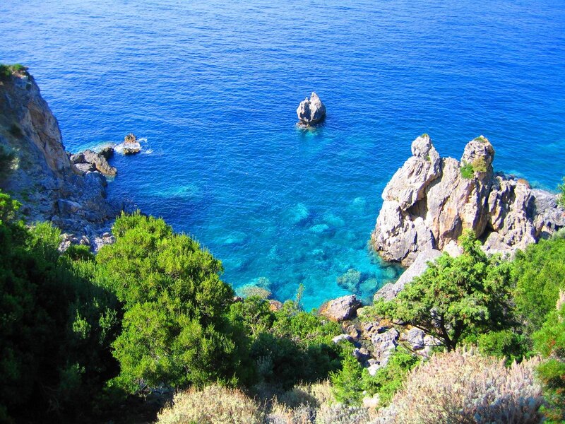 coastal cliffs and turquoise sea