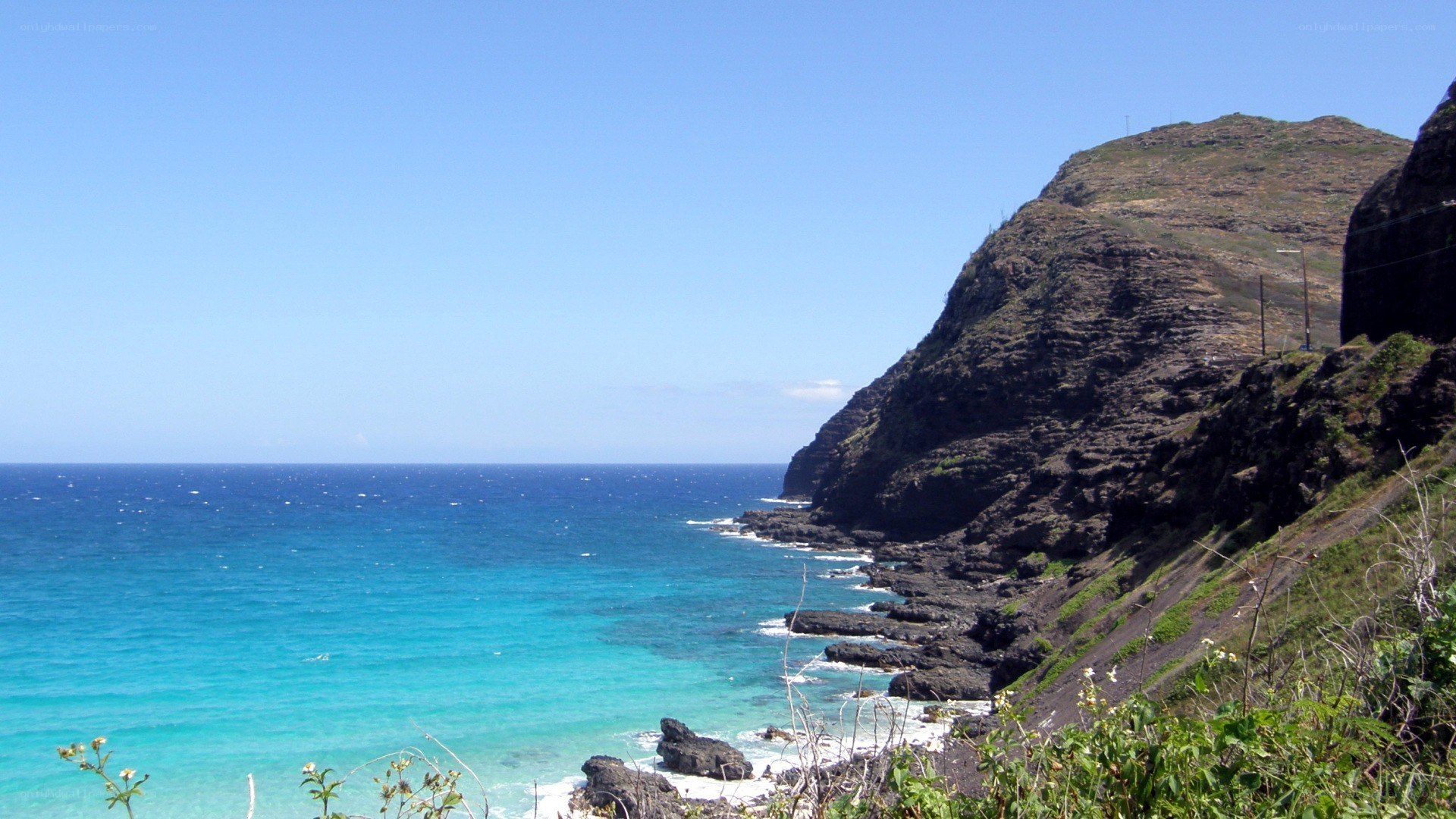 coastal cliffs and turquoise water