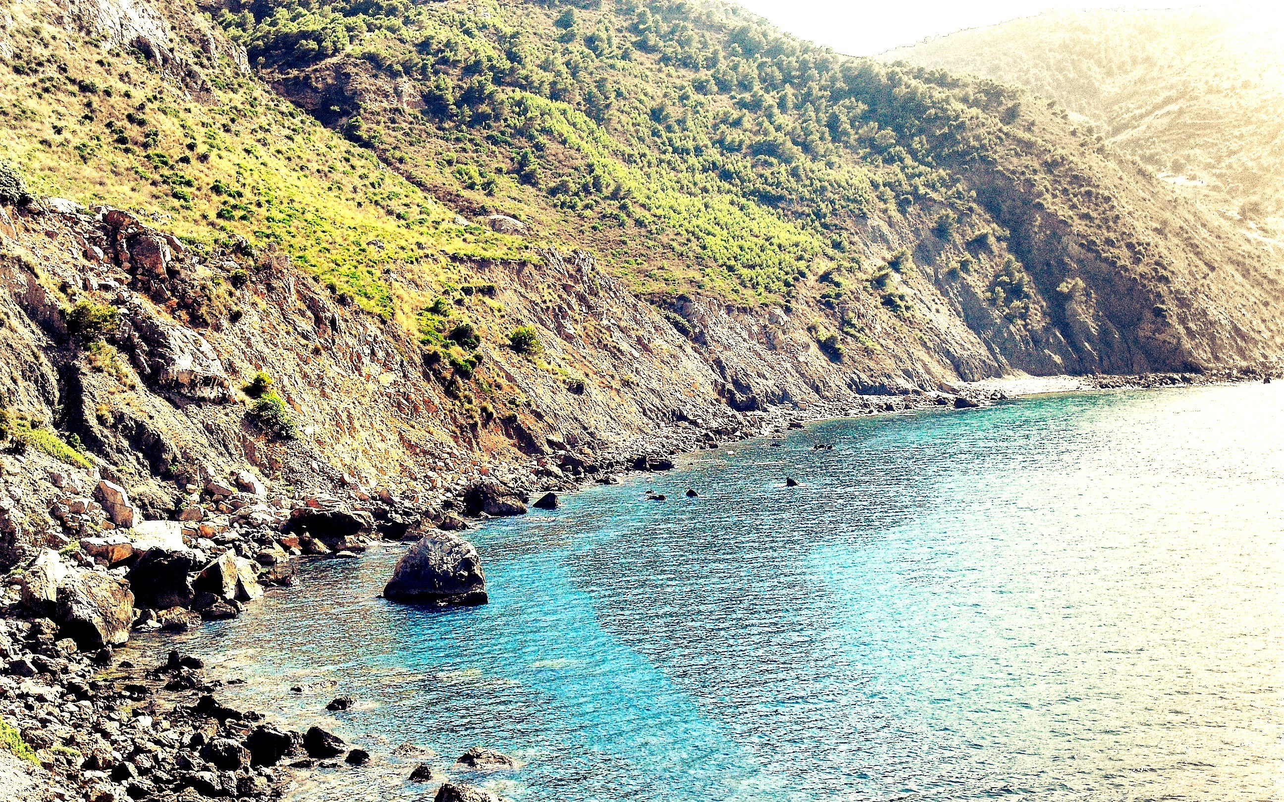 coastal cliffs and turquoise water