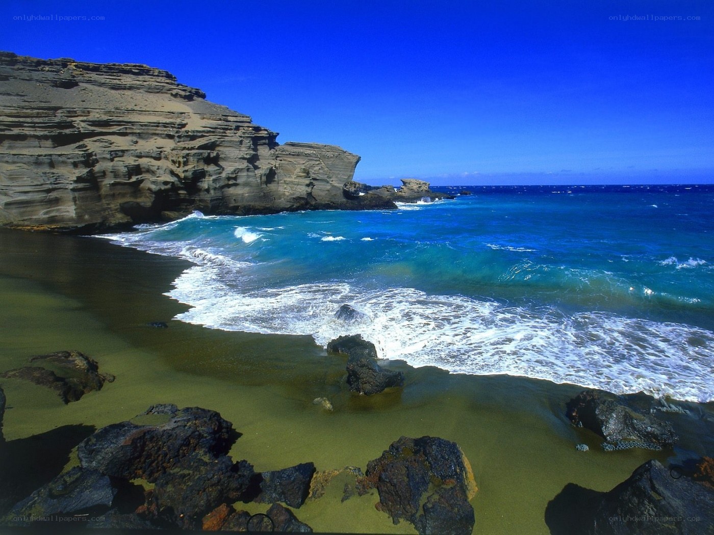 coastal cliffs and turquoise waves
