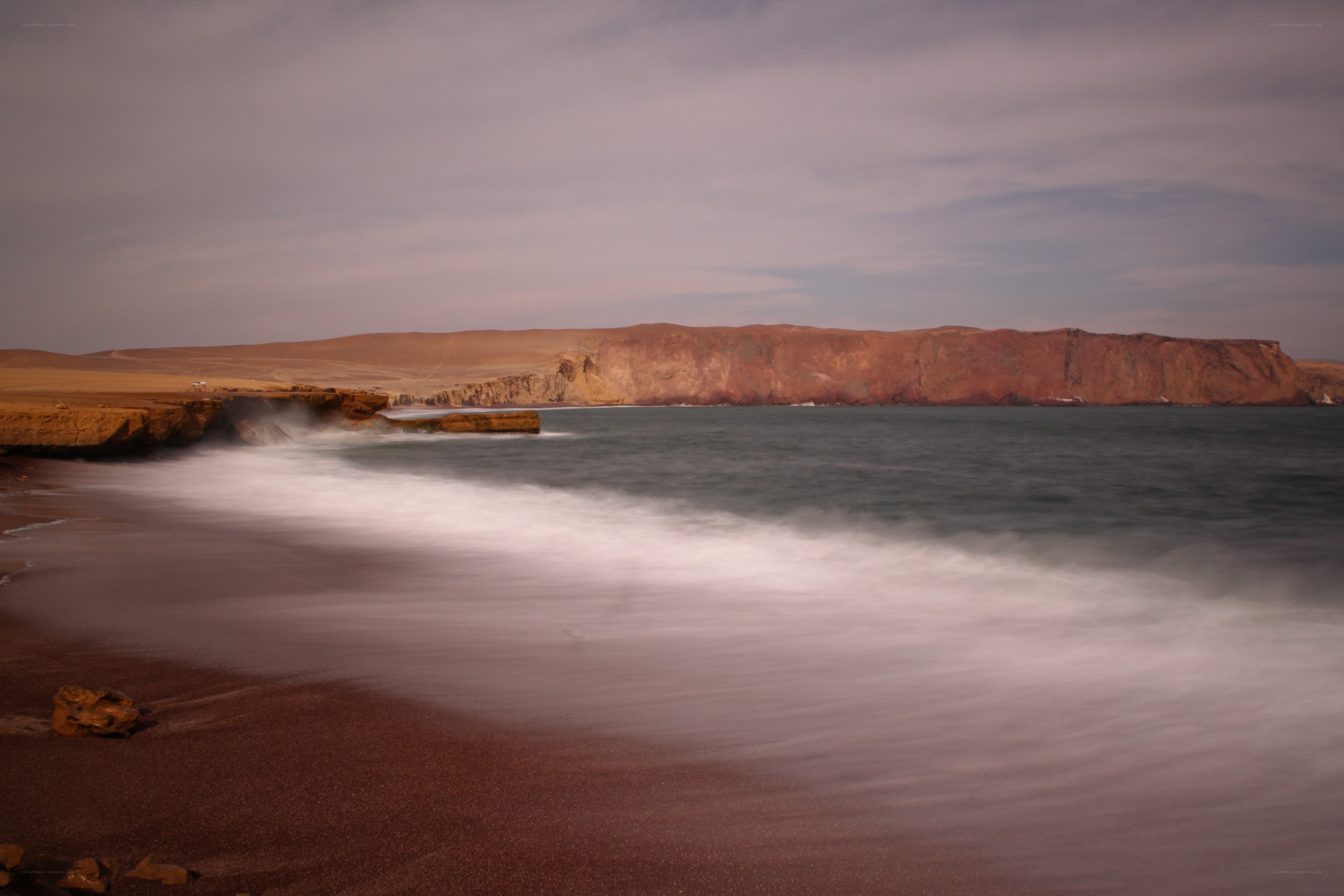coastal cliffs at dusk