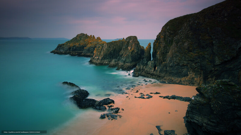coastal cliffs at dusk