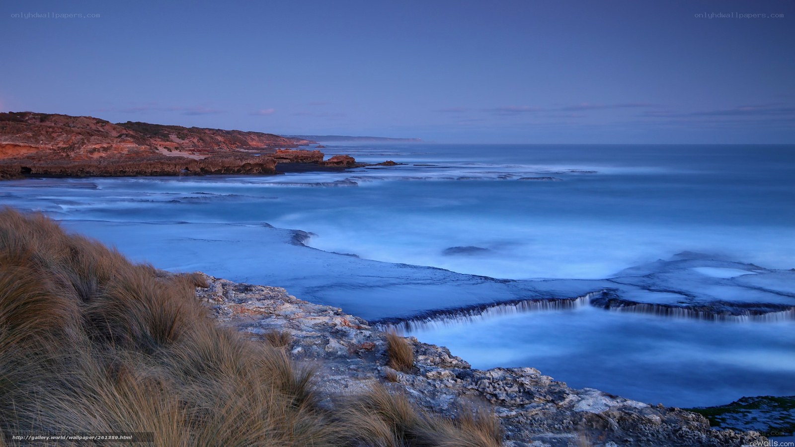 coastal cliffs at dusk