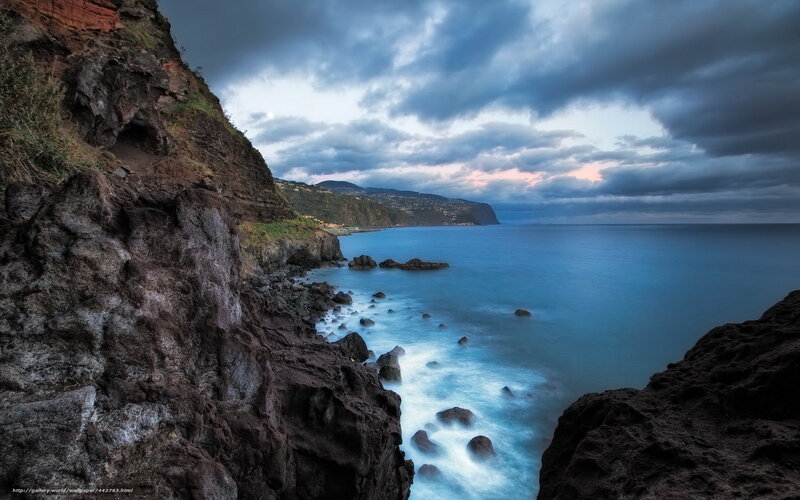 Coastal Cliffs at Dusk — Blue, Dramatic, Sunset