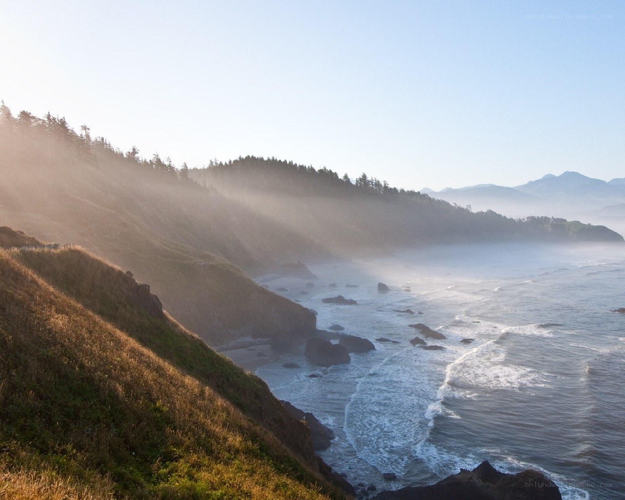 coastal cliffs at sunrise