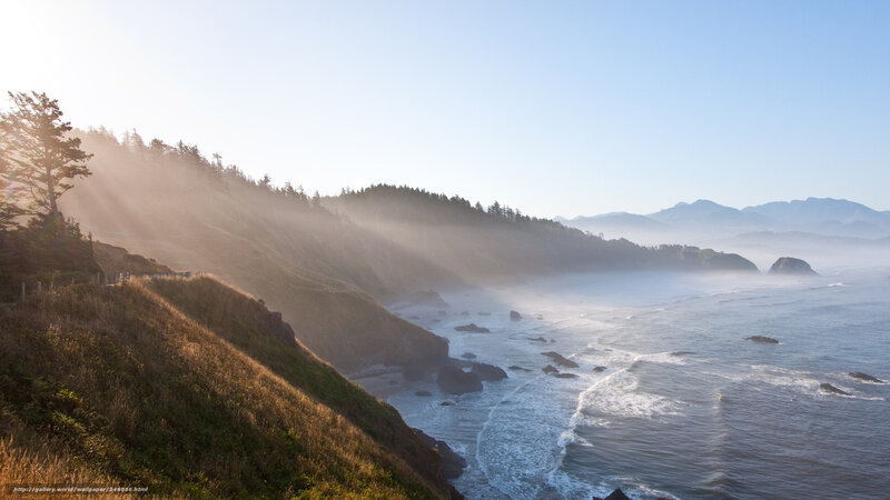 Coastal Cliffs at Sunrise — Blue, Serene
