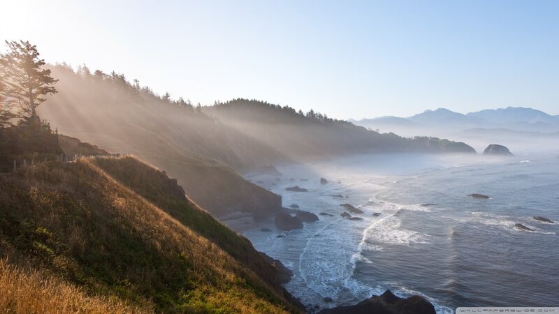 Coastal Cliffs at Sunrise — Blue