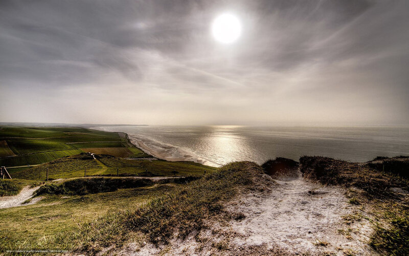 coastal cliffs at sunset