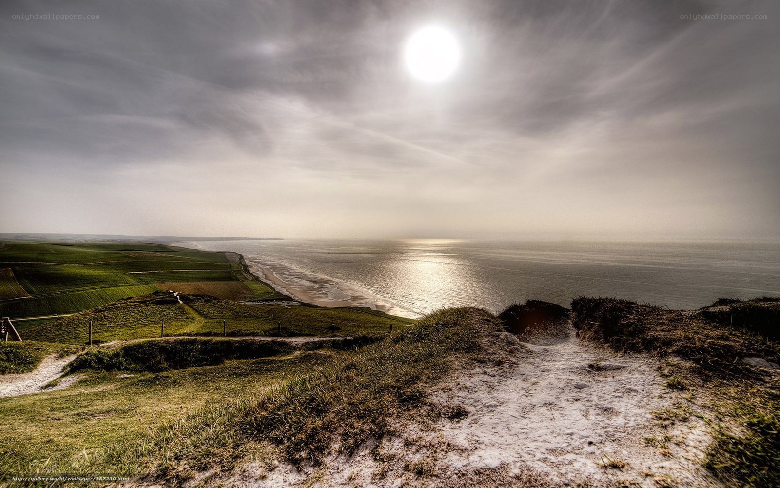coastal cliffs at sunset
