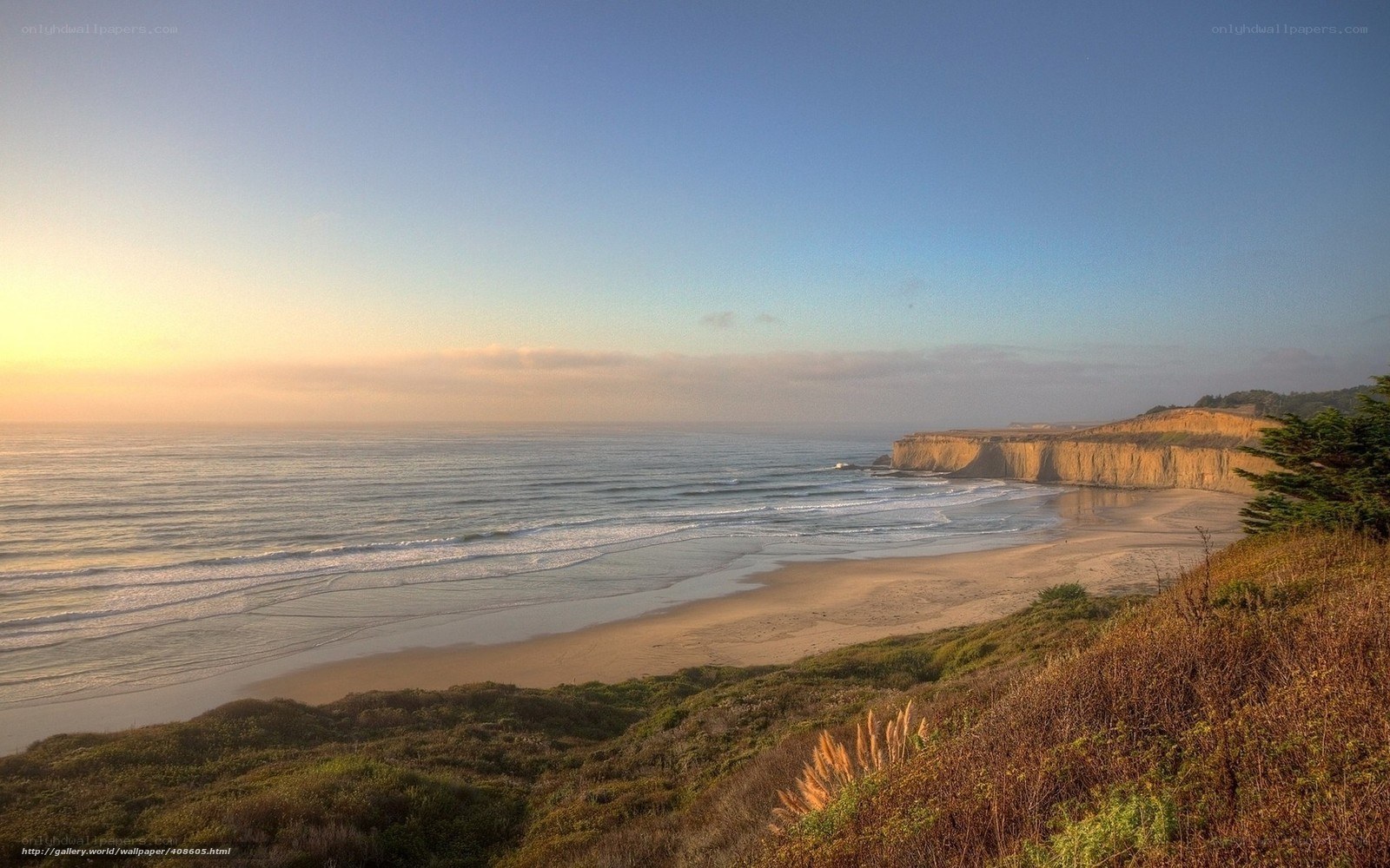coastal cliffs at sunset