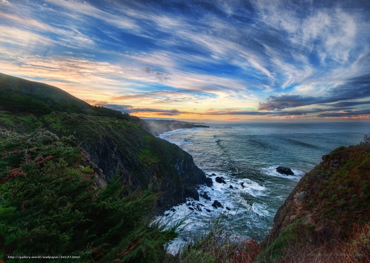 Coastal Cliffs at Sunset