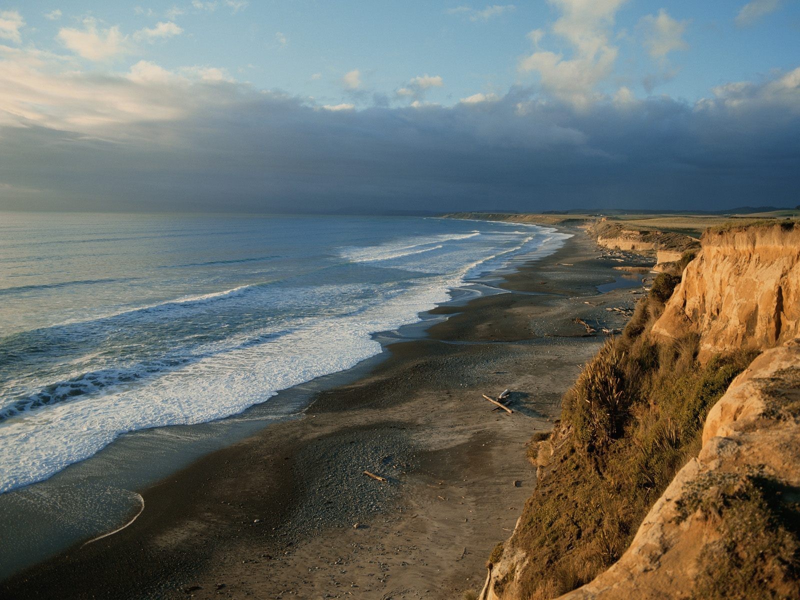coastal cliffs at sunset