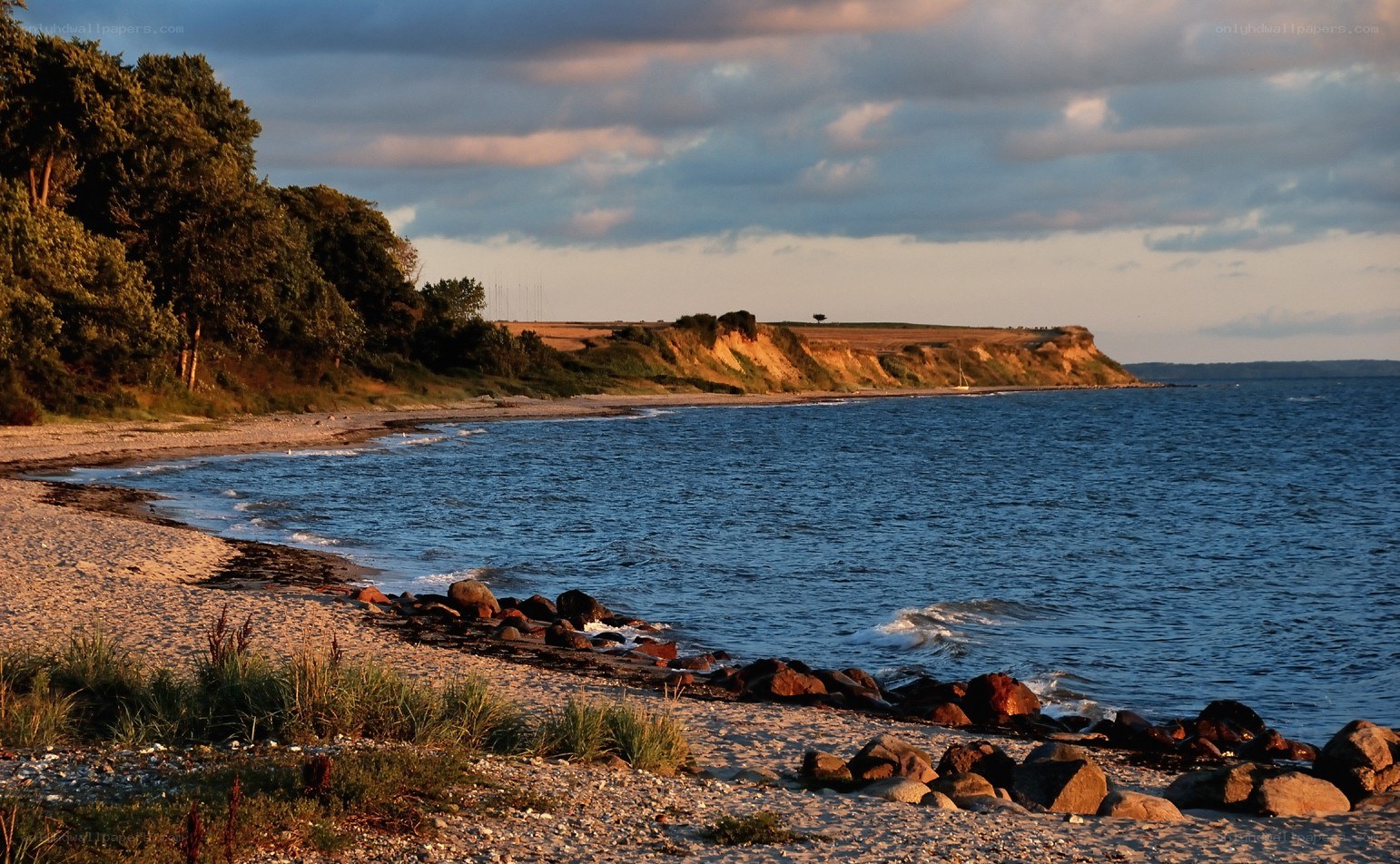 coastal cliffs at sunset