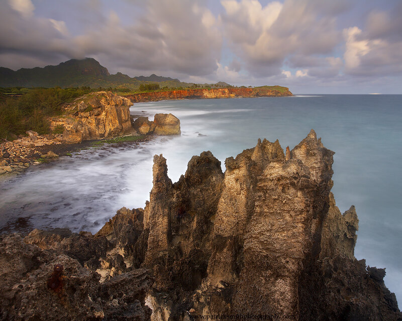 coastal cliffs at sunset