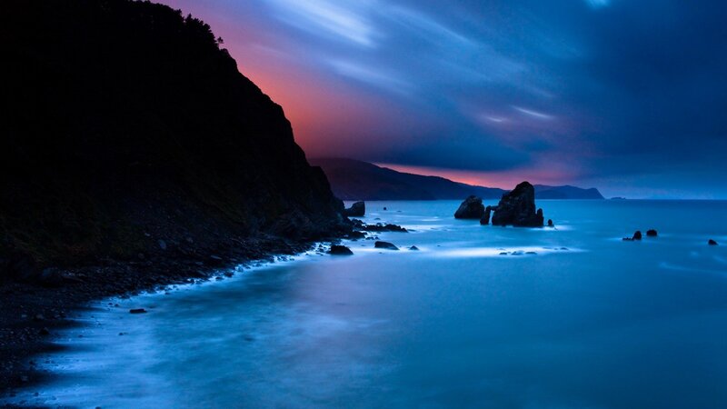 coastal cliffs at twilight