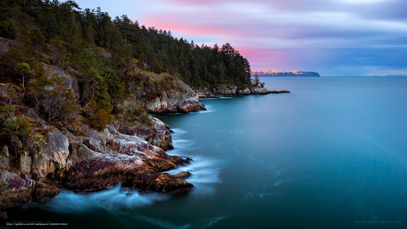 Coastal cliffs at twilight
