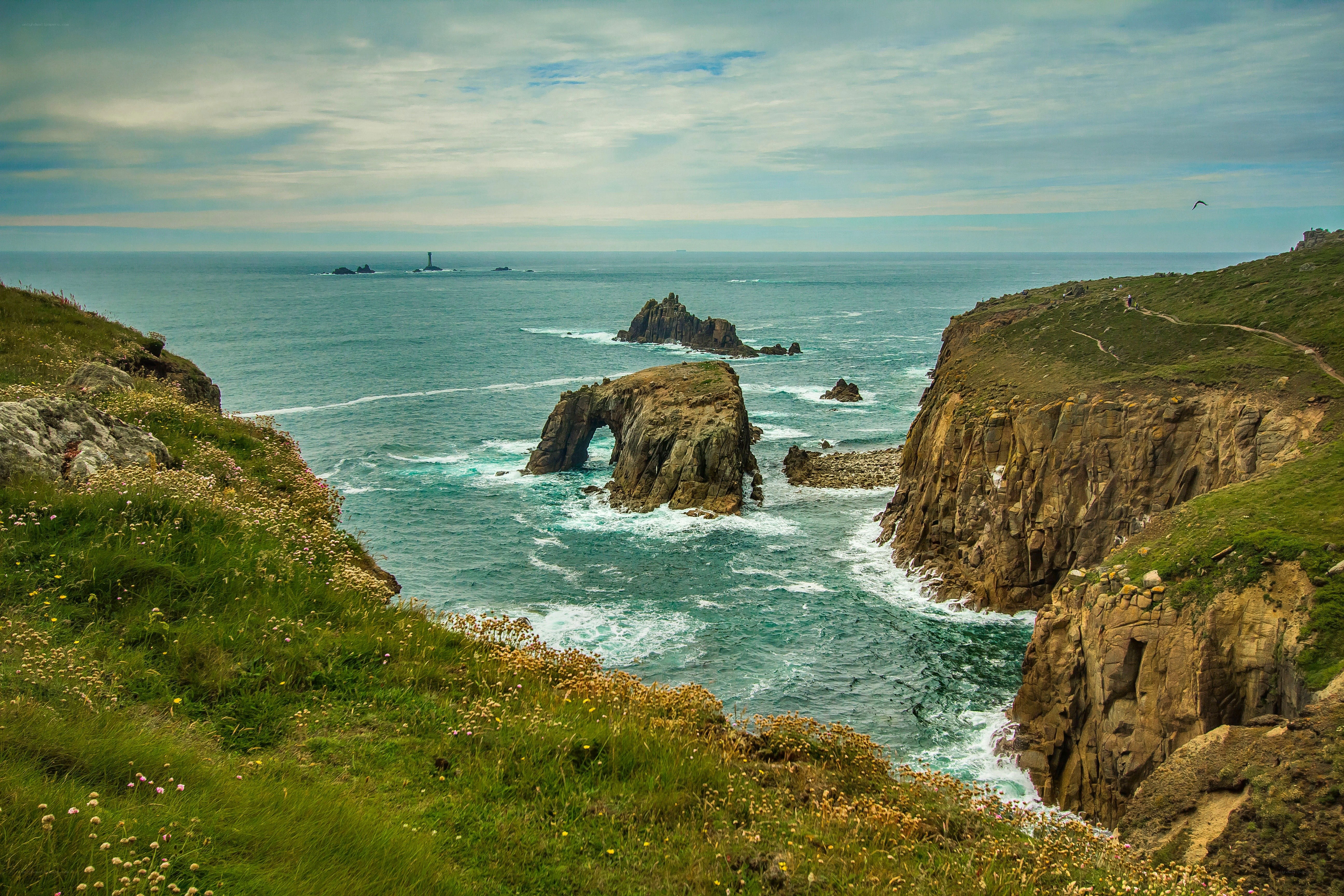 coastal cliffs with natural arch