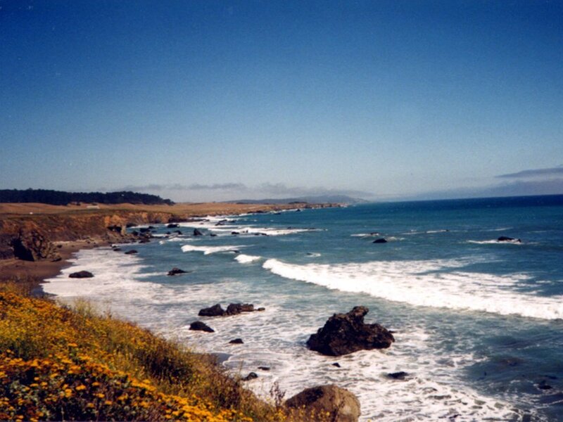 coastal cliffs with ocean waves