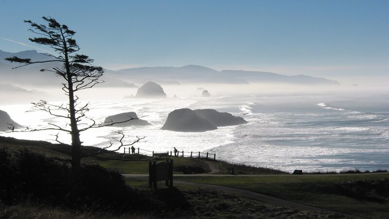 coastal cliffs with sea stacks