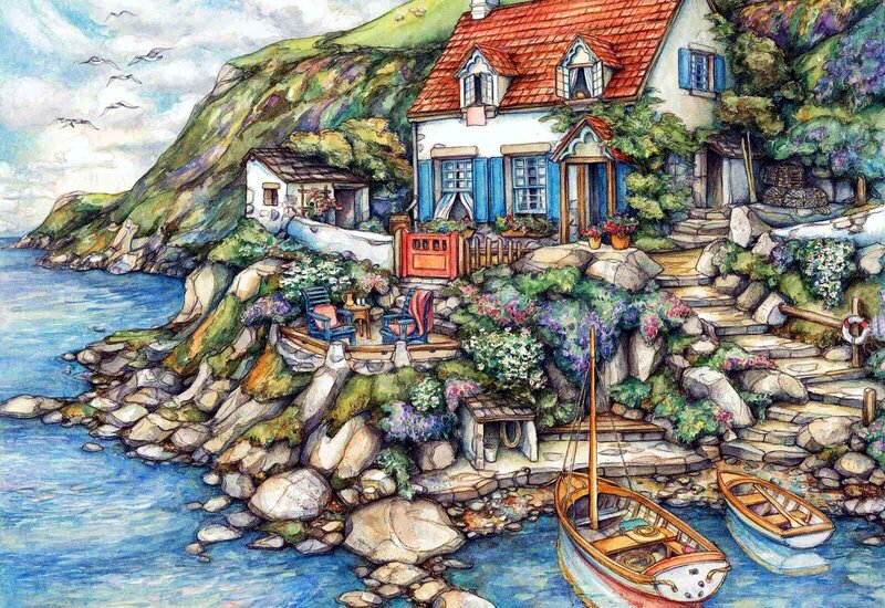 Coastal Cottage Village — Blue