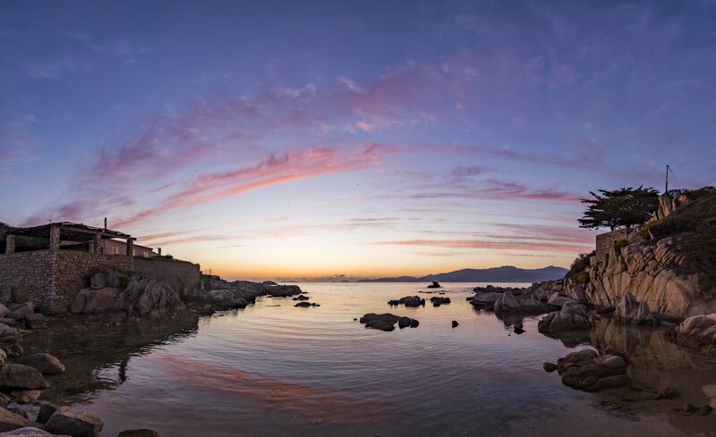 Coastal Cove at Dusk — Purple